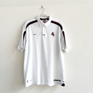Nike Arizona State Sun Devils Polo Shirt Mens L White Dri-Fit NCAA ASU